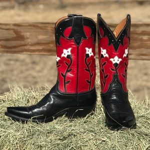 LUCCHESE Classics Vintage Style Tulip Cowgirl Boots Size 7.5